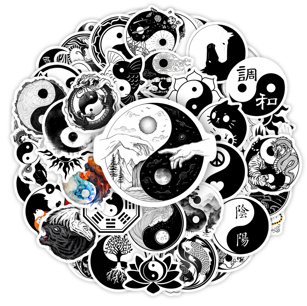 Kids Toys Laptop - YinYang Stickers Balance Yoga Zen Art