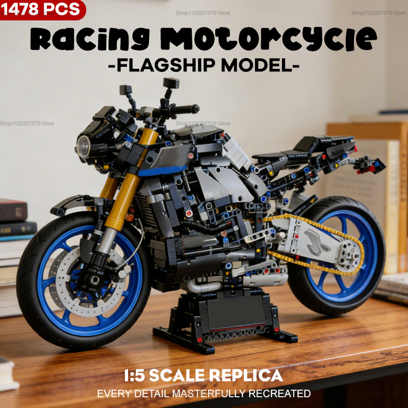 Kids Toys Delivery Today - 1478pcs Racing Motorcycle Building Blocks Set